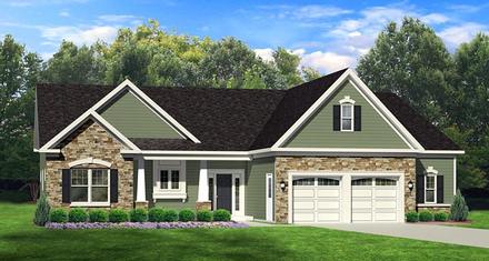 Ranch House Plan 54003 with 3 Beds, 2 Baths, 2 Car Garage