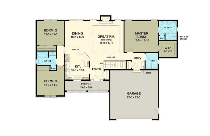 Ranch Level One of Plan 54005