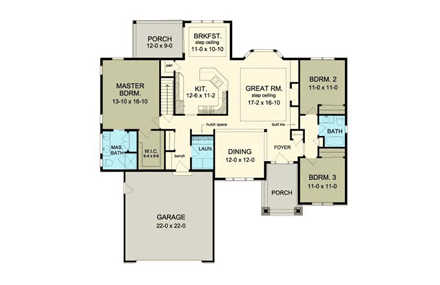 House Plan 54012 First Level Plan