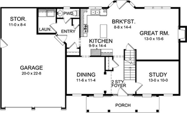 Country Traditional Level One of Plan 54030