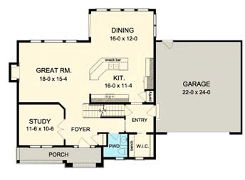 House Plan 54039 First Level Plan