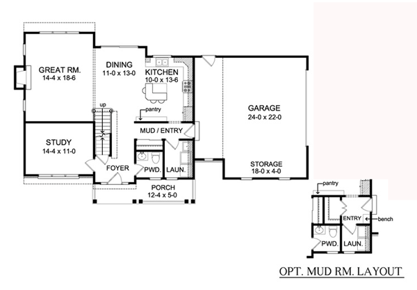 Country Traditional Level One of Plan 54042