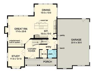 House Plan 54046 First Level Plan