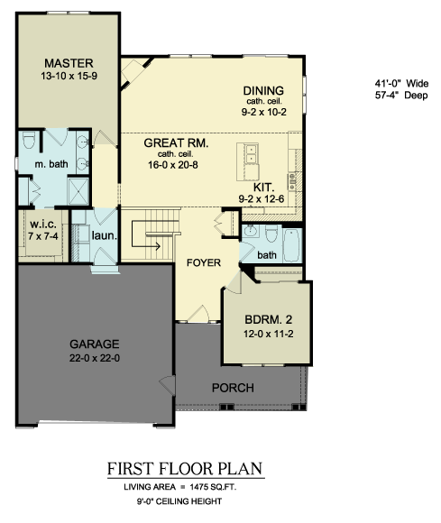 Ranch Level One of Plan 54057