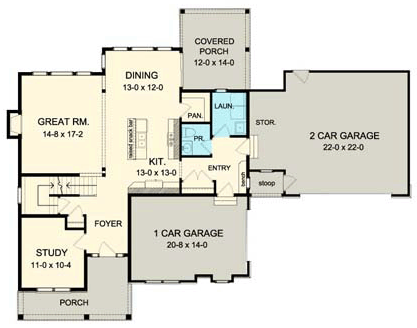 House Plan 54058 First Level Plan