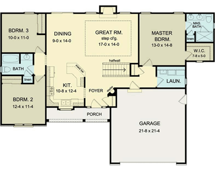 House Plan 54059 First Level Plan