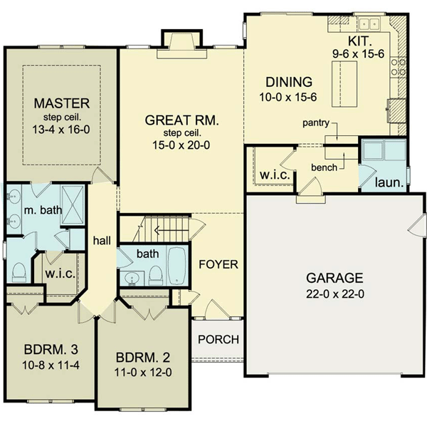 Ranch Level One of Plan 54062