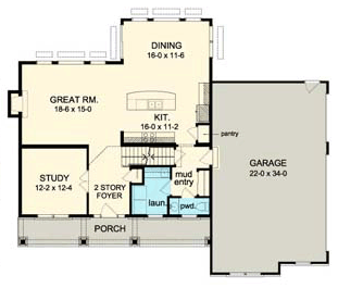 House Plan 54067 First Level Plan