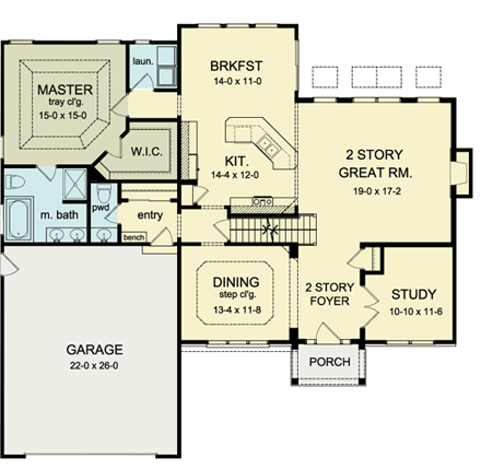 House Plan 54080 First Level Plan