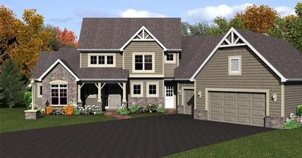 Cape Cod Elevation of Plan 54081