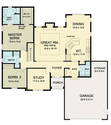 House Plan 54087 First Level Plan