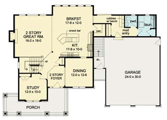 House Plan 54104 First Level Plan