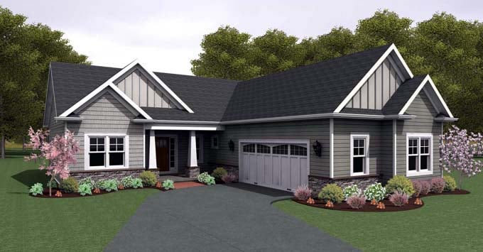  Ranch  Style House  Plan  54106 with 3 Bed 2 Bath
