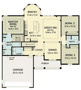House Plan 54107 First Level Plan