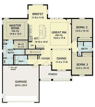 Ranch Level One of Plan 54108