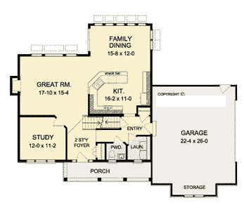 House Plan 54115 First Level Plan