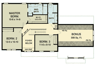 House Plan 54115 Second Level Plan