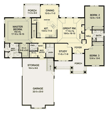 Ranch Level One of Plan 54119