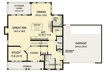 House Plan 54127 First Level Plan