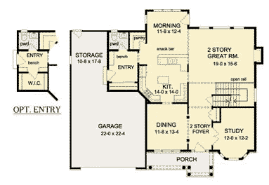 House Plan 54140 First Level Plan