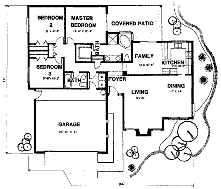 House Plan 54604 First Level Plan