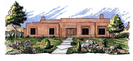 Santa Fe Southwest Elevation of Plan 54611