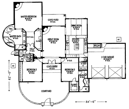 House Plan 54618 First Level Plan