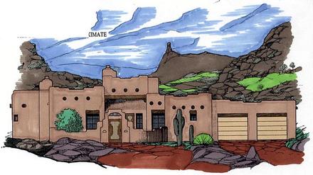 Santa Fe Southwest Elevation of Plan 54618