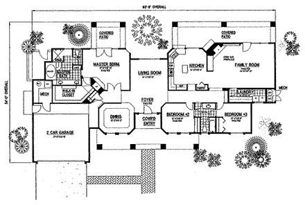 House Plan 54620 First Level Plan