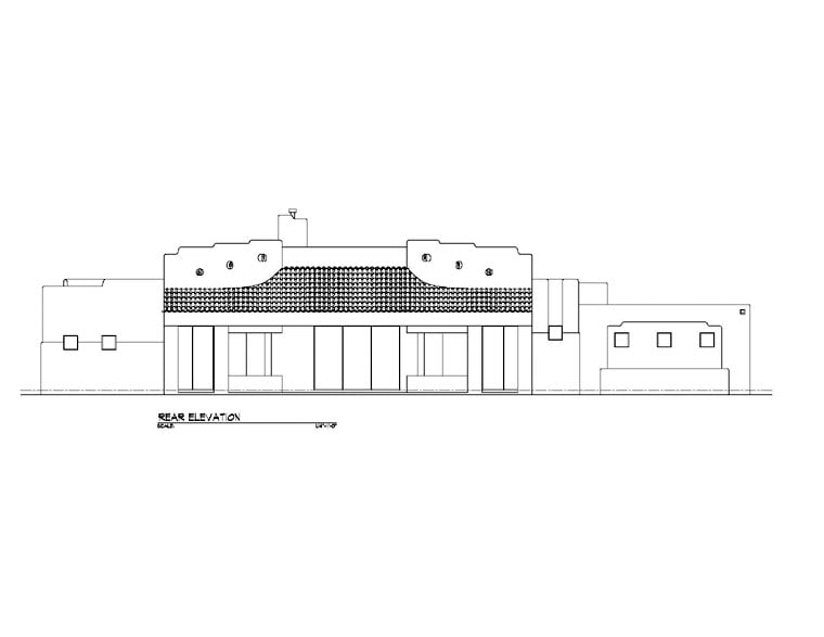 Santa Fe Southwest Rear Elevation of Plan 54640