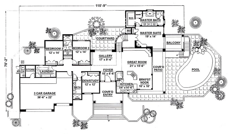 Santa Fe Southwest Level One of Plan 54646