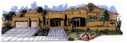 Santa Fe Southwest Elevation of Plan 54646