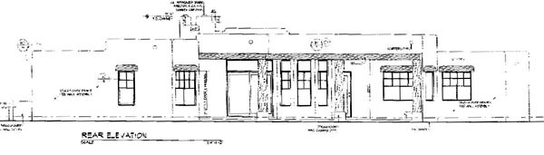 Santa Fe Southwest Rear Elevation of Plan 54651