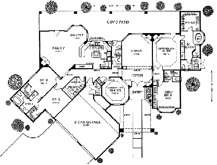 House Plan 54653 First Level Plan