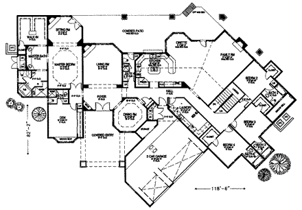 House Plan 54670 First Level Plan