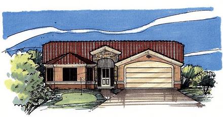 Mediterranean Elevation of Plan 54677