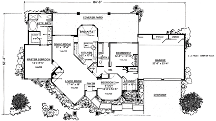 House Plan 54679 First Level Plan