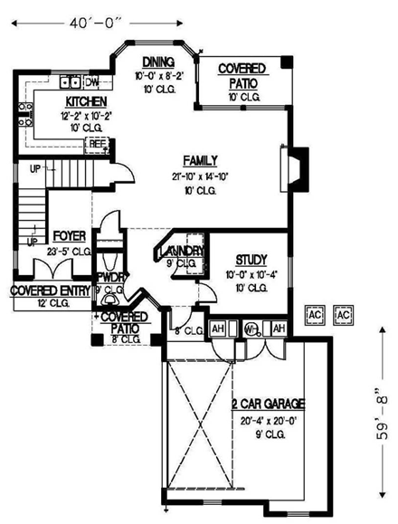 House Plan 54681 First Level Plan