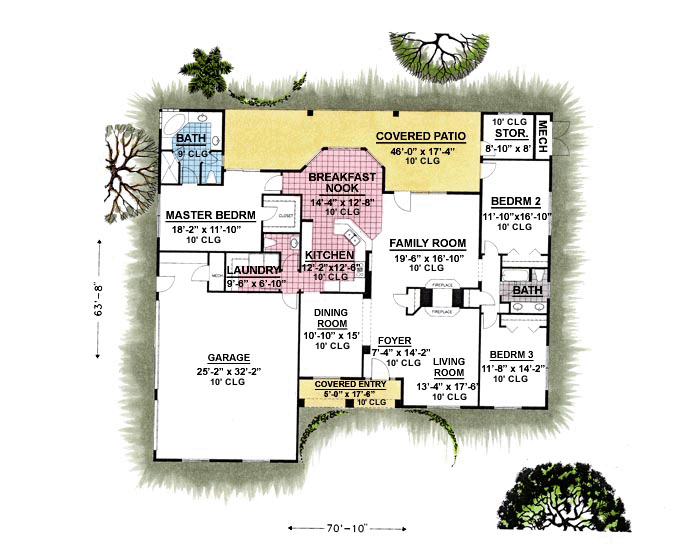 Contemporary Southwest Level One of Plan 54683