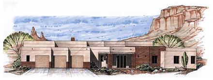 Santa Fe Southwest Elevation of Plan 54687