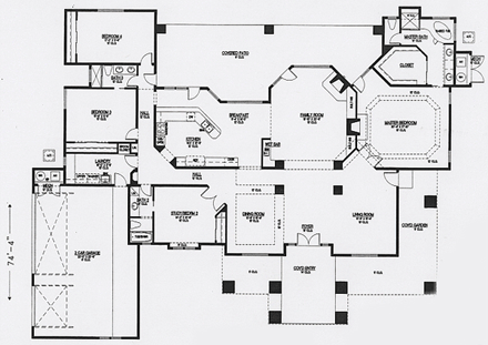 House Plan 54698 First Level Plan