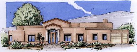 Santa Fe Southwest Elevation of Plan 54701