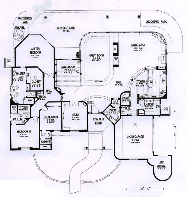House Plan 54713 Level One