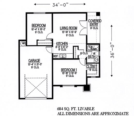 House Plan 54745 First Level Plan