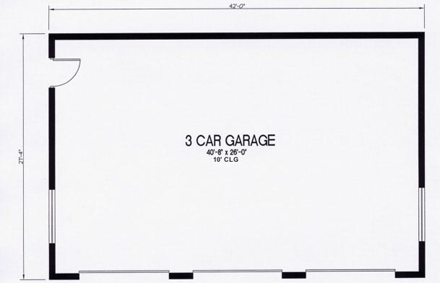 Garage Plan 54768 - 3 Car Garage First Level Plan