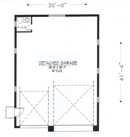 Garage Plan 54769 - 2 Car Garage First Level Plan