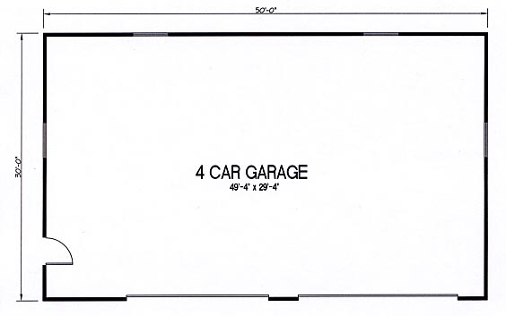 4 Car Garage Plan 54773 Level One