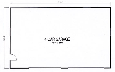 4 Car Garage Plan 54773 First Level Plan