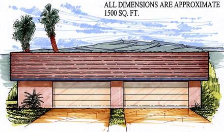 Garage Plan 54773 - 4 Car Garage Elevation