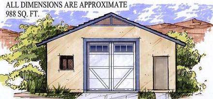 Garage Plan 54799 - 2 Car Garage Elevation